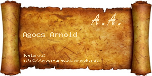Agocs Arnold névjegykártya