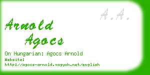 arnold agocs business card